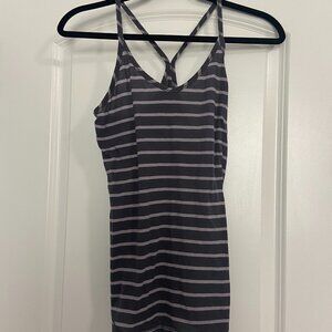 VSX Victorias Secret XS tank top workout gym shirt, gray with stripes